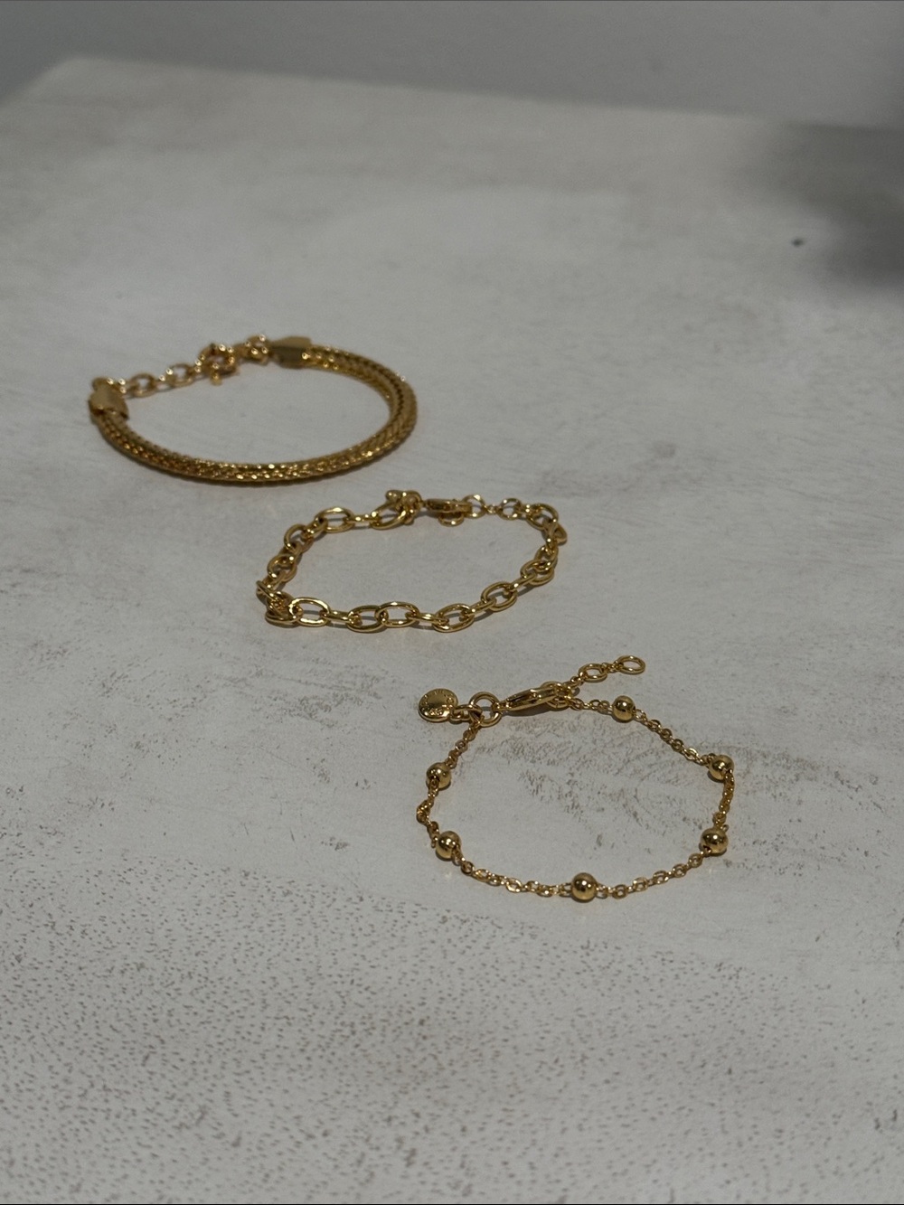 J.Crew Gold Chain Bracelet Set of 3